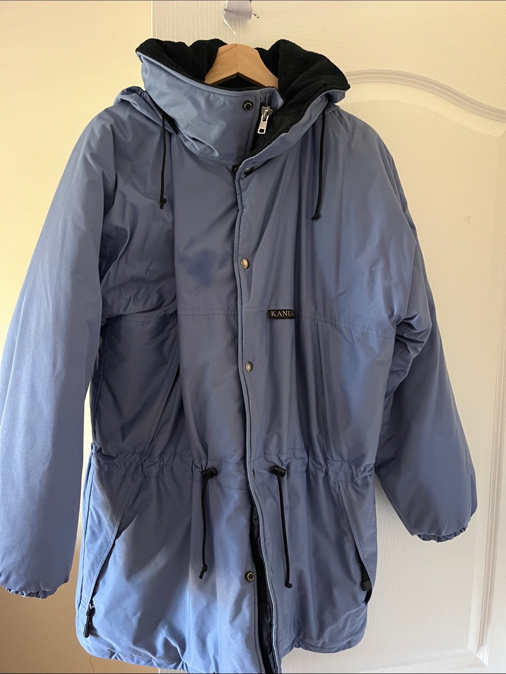 Kanuk Men's Hooded Puffer Parka in Slate Blue